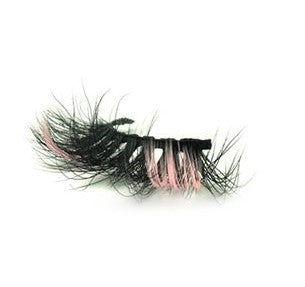 Color lashes with pink in the middle and end