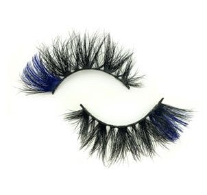 Fluffy Lashes with Blue at the end 